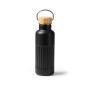 Botella Roly Nobuk Acero Inox Tapa Bambú 500ml Negra