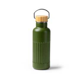 Botella Roly Nobuk Acero Inox Tapa Bambú 500ml Verde