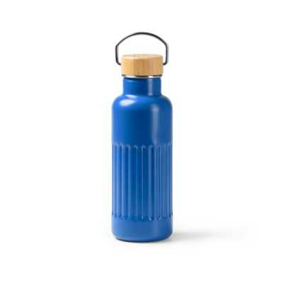 Botella Roly Nobuk Acero Inox Tapa Bambú 500ml Azul