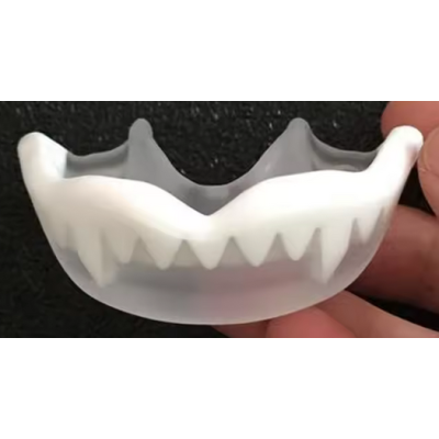 Protector Bucal para Hockey Colmillos Transparente-Blanco